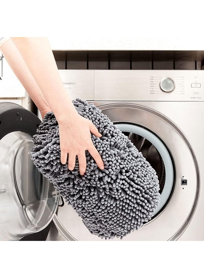TYCOM Bathroom Rugs Bath Mat 50x80cm Non Slip Fluffy Soft Plush Microfiber Shower Carpet Rug Machine Washable Quick Dry Ultra Bath Mats for Tub Bathroom and Shower Grey. - Image 4